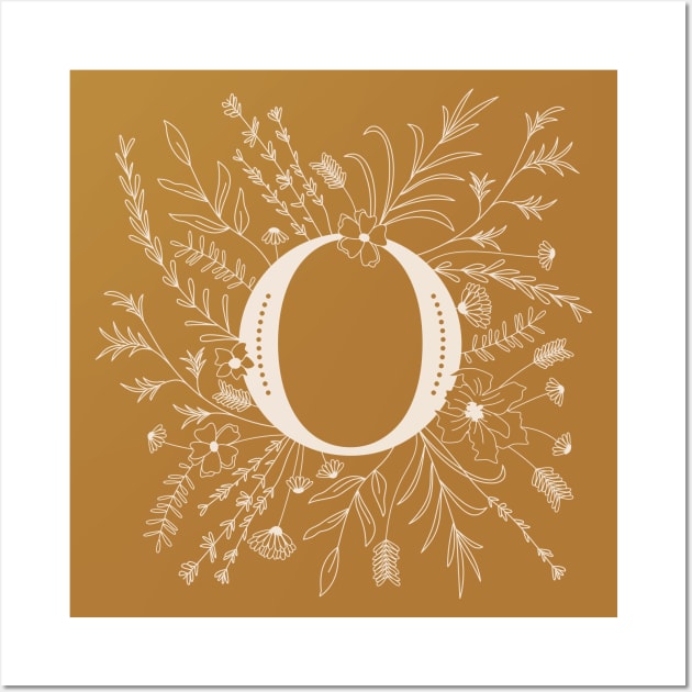 Botanical Letter O (Mustard Yellow) Wall Art by Cascade Patterns